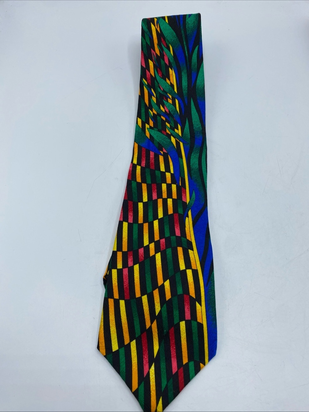 Rush Limbaugh 100% Silk Necktie No Boundaries Collection Gold Chain Multicolor